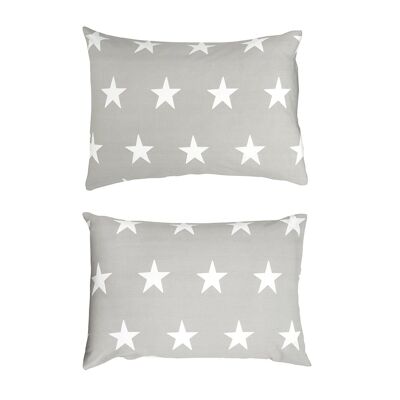 Grey & White Stars - Pair of Pillowcases