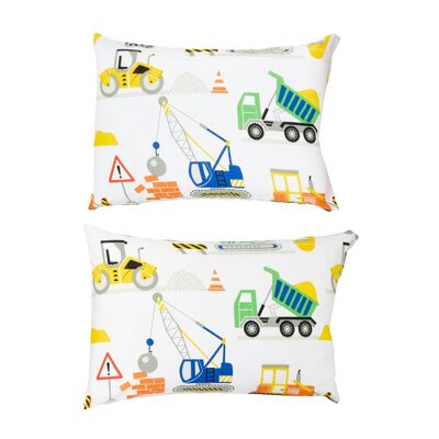 Construction Vehicles - Pair of Pillowcases