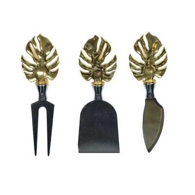 SET OF 3 GOLD PALM LEAF CHEESE PIECES