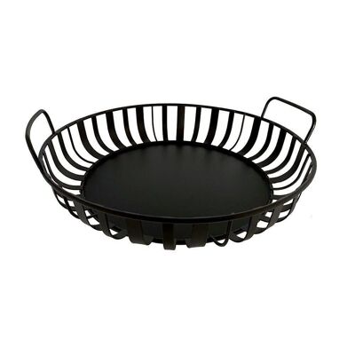 BLACK IRON TRAY WITH HANDLES