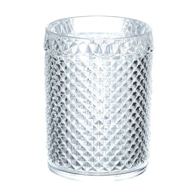 VERRES A EAU ACRYLIQUE TRANSPARENT DIAMANT - LOT DE 6