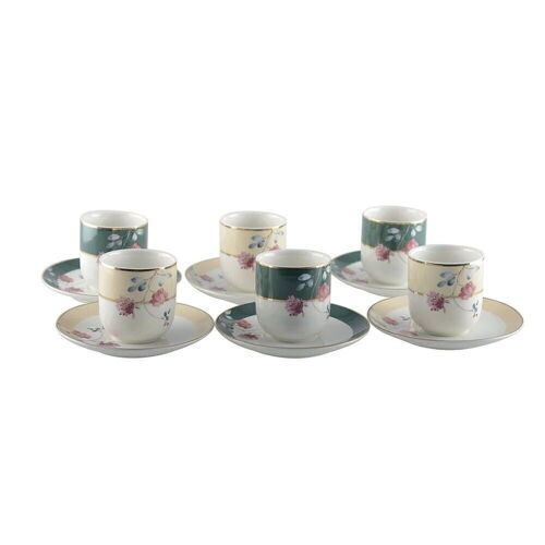 Set de 6 tasses a cafe floral