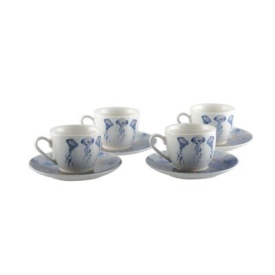 SET OF 4 COFFEE CUPS WITH MEDUSE SAUCER