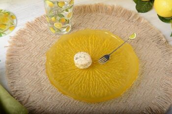 Assiette a dessert jaune 21cm- citron 2