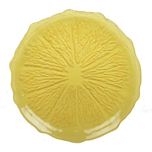 Assiette plate jaune 28cm- citron