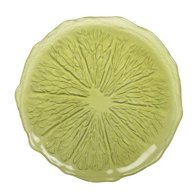 Assiette a dessert verte 21cm - citron