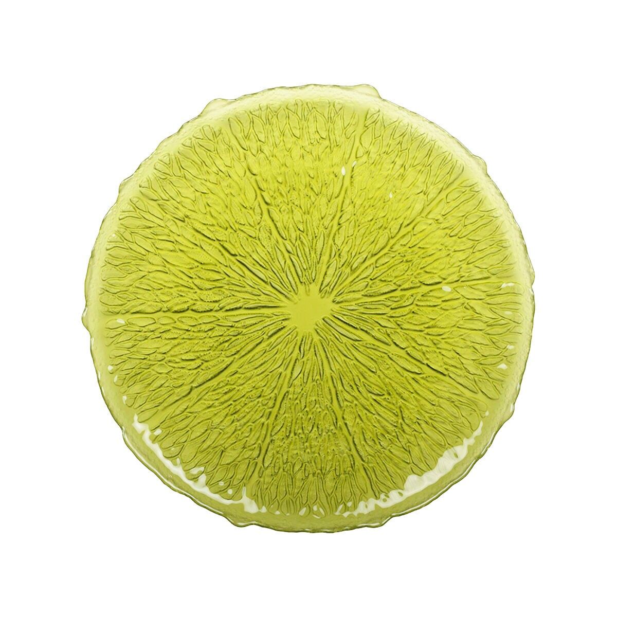 Assiette plate verte 28cm - citron