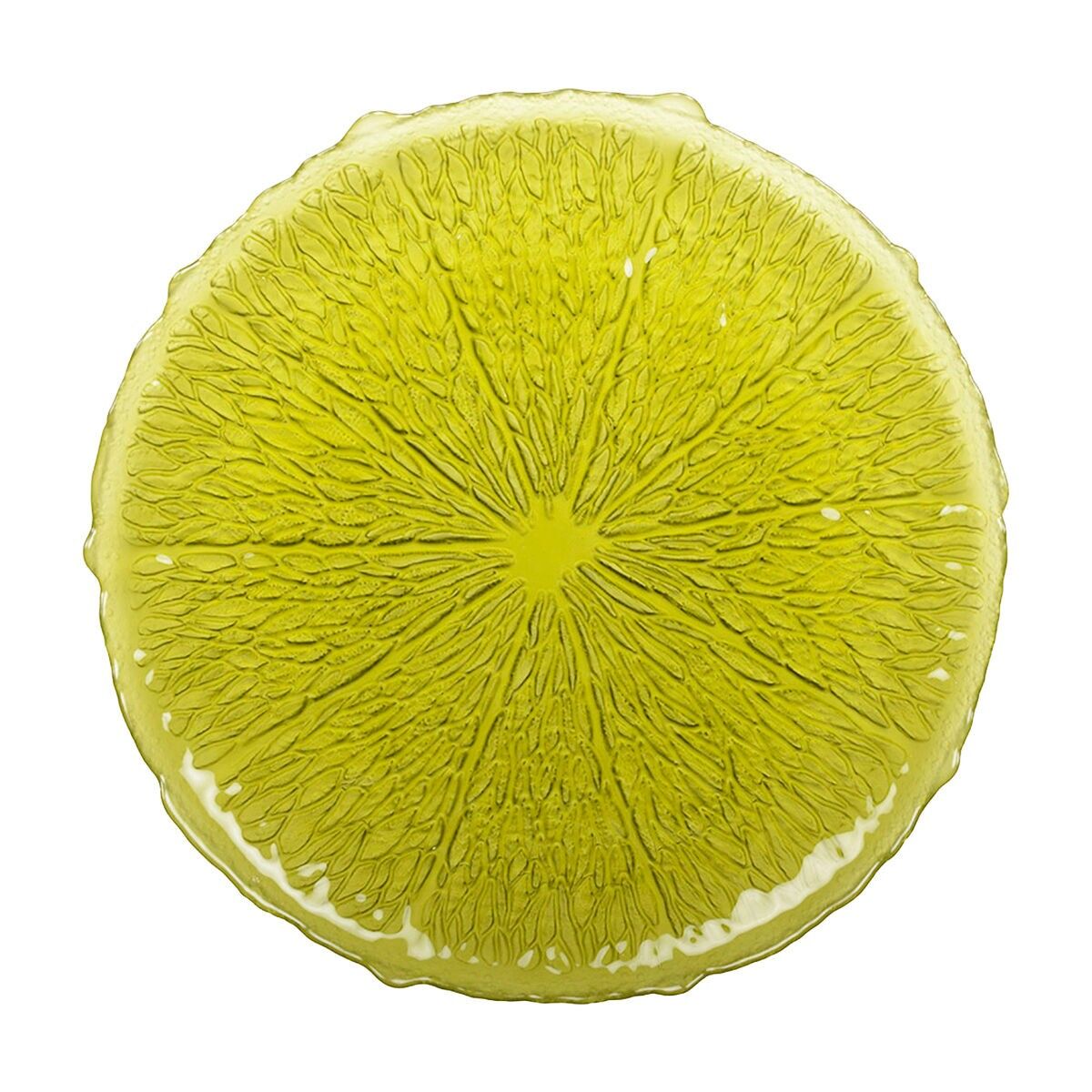 Assiette de présentation verte 34cm - citron