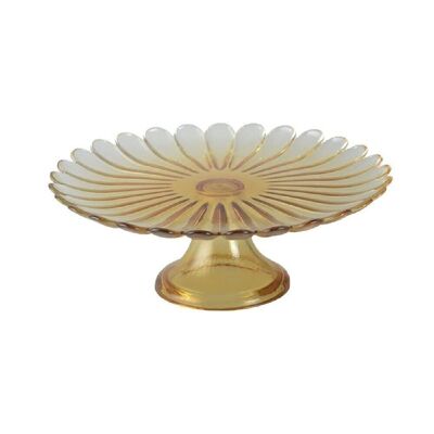 PLATO PARA TARTAS CON PIE AMARILLO 21CM - MUELLE