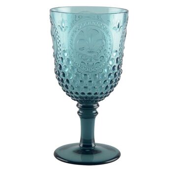 Verres a vin turquoise acrylique - lot de 6 1