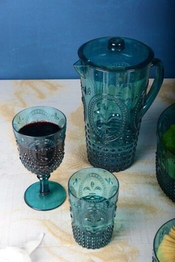 Verres a vin turquoise acrylique - lot de 6 3