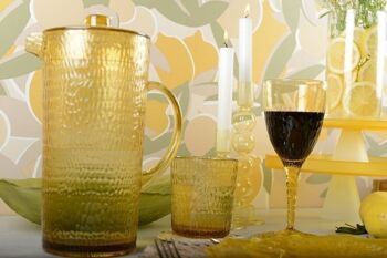 Verres a vin jaune acrylique - lot de 6 3