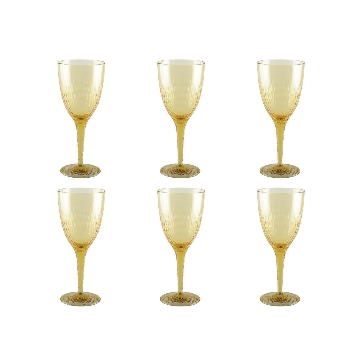 Yellow acrylic wine glasses - set of 6