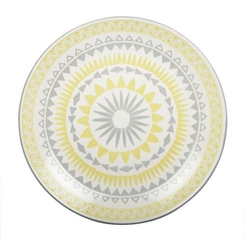 Assiette plate jaune - coachella