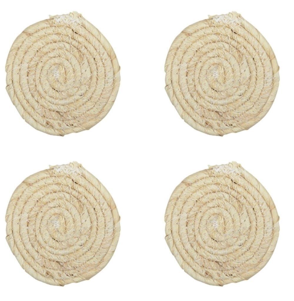 Dessous de verre rond en cordage - lot de 4