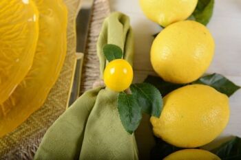 Set de 4 ronds de serviette citron 2