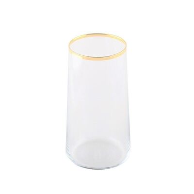 WATER GLASSES WITH GOLD EDGE 15CM - SET OF 6