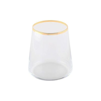 WATER GLASSES WITH GOLD EDGE 10CM - SET OF 6