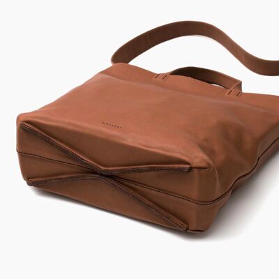 "Shoulder" leather handbag - Camel