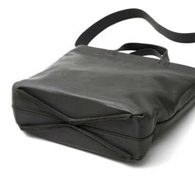"Shoulder" leather handbag - Slate gray