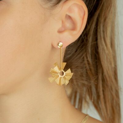 Handmade gold plated silver earrings with star shape