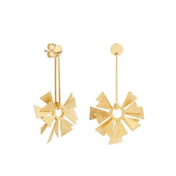Boucles d'oreilles en argent plaqué or faites à la main avec forme d'étoile 2