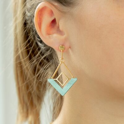 Gold and enamel coated silver earrings