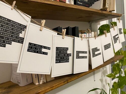 Set of 8 cards with different poems