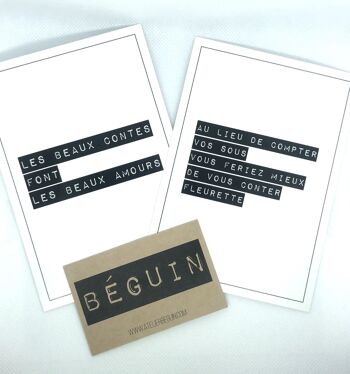 Set of 8 cards with different poems 3
