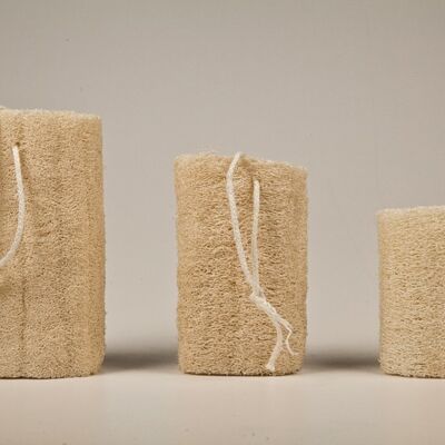Natural Luffa sponge on a rope