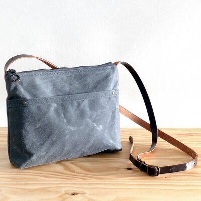 GRAY WAXED MINI BAG