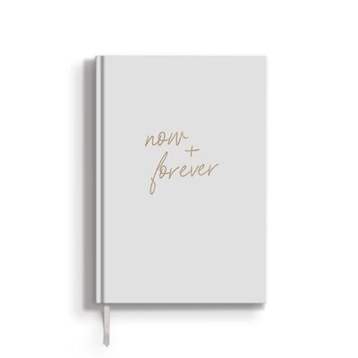 Carnet "now+forever", A5, Blanc/Or