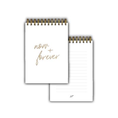 Notizblock "now+forever", A6, weiß/gold