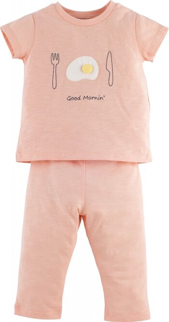 Pyjama bébé fille - Good mornin, en rose 1