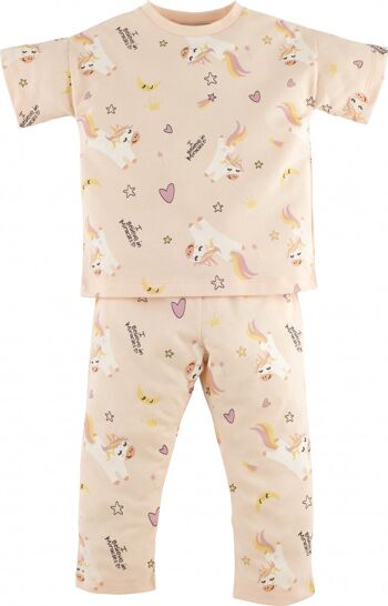 Pyjama bébé fille - Licorne, en rose 1