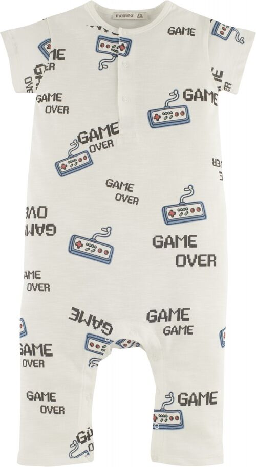 Newborn Overall -Game over, in Weiss