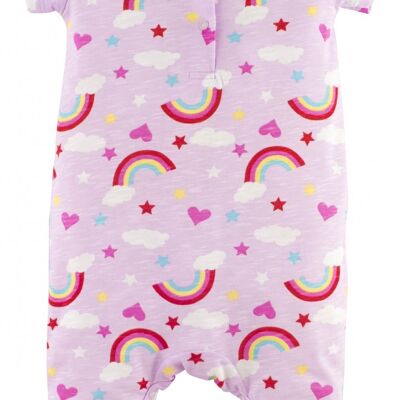 Newborn Overall -Rainbow, in Pink