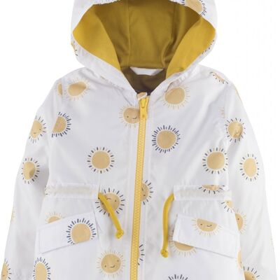 Baby boy rain jacket -Sun, in white