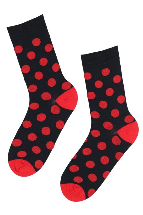 SUMMER dark blue socks with red dots