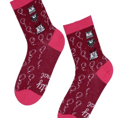 Chaussettes en coton bordeaux PARTY ANIMAL