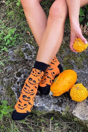 PUMPKIN FACE chaussettes d'halloween avec des têtes de citrouille 3