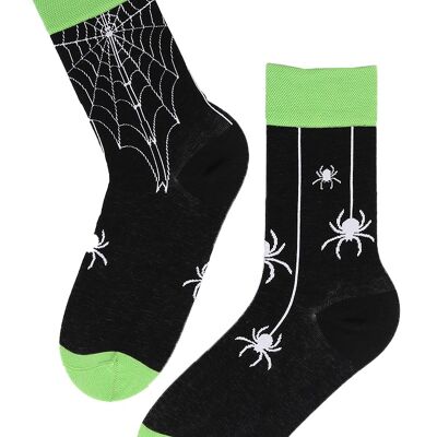 SPIDER chaussettes d'halloween avec toiles d'araignées