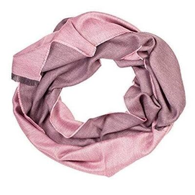 Rosa doppelseitiger Schal aus Alpakawolle und Seide