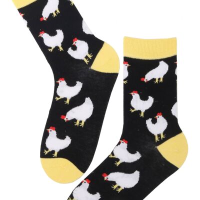 CHICKEN MOM chaussettes en coton avec poulet 6-9