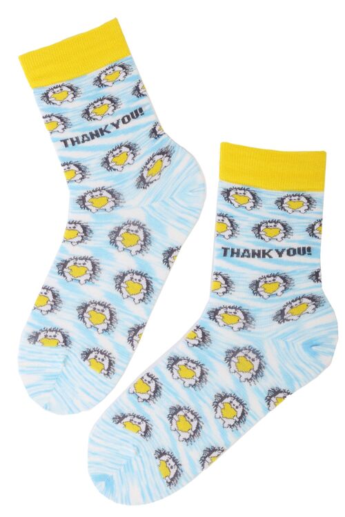 THANK YOU cotton socks with hedgehogs