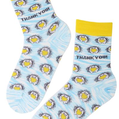 THANK YOU cotton socks with hedgehogs