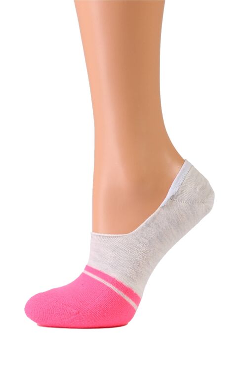 VIKI grey-pink no show socks for women 6-9