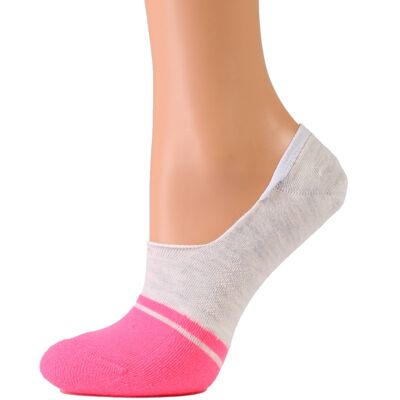 VIKI grau-rosa No-Show-Socken für Damen 6-9