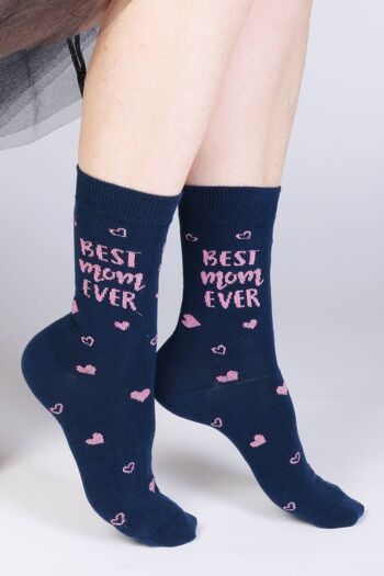 Chaussettes en coton pour la fête des mères BEST MOM EVER 1