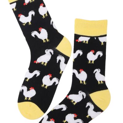 PAPÁ GALLO calcetines de Pascua de algodón con gallos